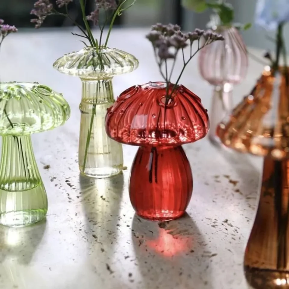 Kreatívne húbové sklenené vázy Plant Hydroponón Terrárium Art Plant Hydroponická stolová váza sklenené remeslá DIY aromaterapia fľaša