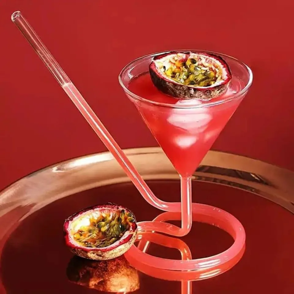 Kreatívne kokteilové sklo hrnčekové víno okuliare Whisky Juice Milk pivo pitie trubice Slaw Cup Home Party Dychware Bar Supplies