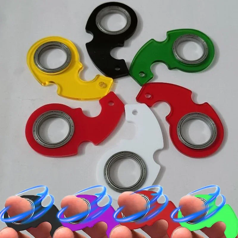 Kreatívne kovové reliéfy Kľúčenky unisex svetelné rotácie prsty rotácia spinning prsty Keyrings úzkosť kľúča Držiteľ darčekov