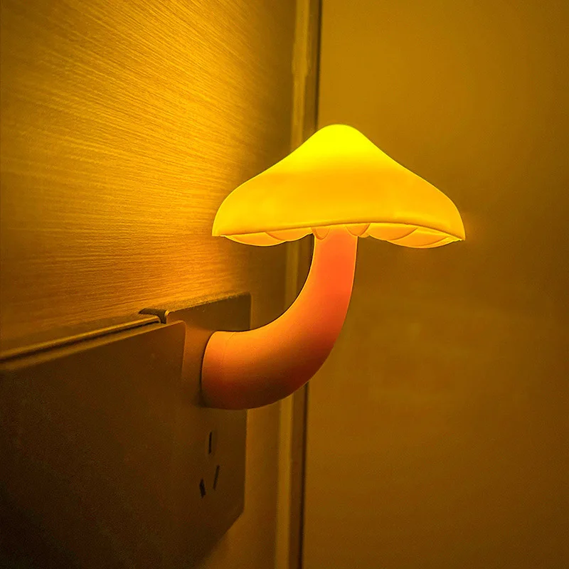 Kreatívne LED nočné svetlo zástrčka v lampe nočné svetlo Mini Pekné huby v tvare svetla Sensor Sensor Spálňa Light Home Dekorácie
