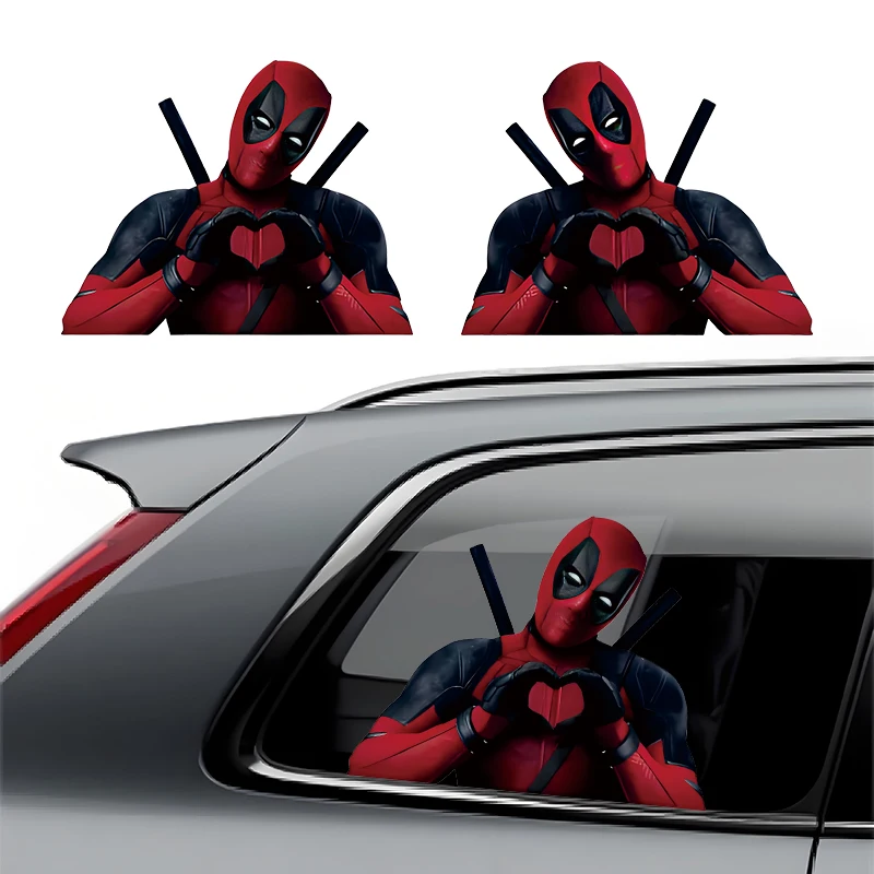 Kreatívne nálepky automobilov Roztomilý Deadpool na jednororiko roztrhanom kovovom nárazníku Motorový prenosný helma pre laboratový helma 3D nálepka nepremokavá PVC
