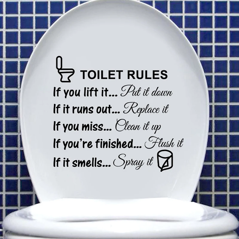 Kreatívne pripomenutie písanie toaletných nálepiek DIY WC Wathroom PVC nepremokavé plagáty nálepky modely nástenné nálepky umenia domáca dekorácia