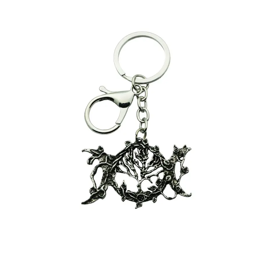 Kreatívne strieborné stromy Crescent Keychain Hollow Out Design Fashion doplnky darček