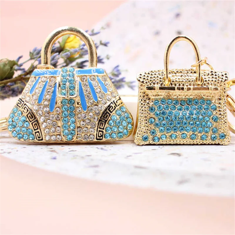 Kreatívne šperky modré kamienok Kľúčok keychain dizajn dizajn kľúča kovový prívesok darček