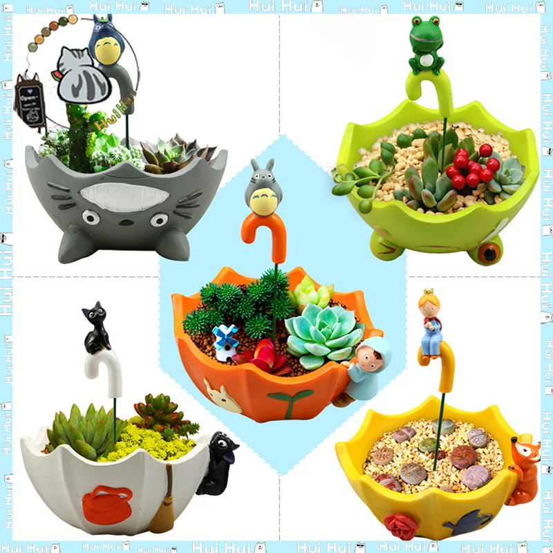 Kreatívny dáždnik Massy Small Flowerpot Cartoon Scene Frog Cat Drag Cat Dashrell Little Prince Desktop Domov Dekorácie