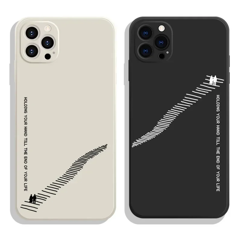 Kreatívny jedinečný pár spárovaný puzdro pre iPhone 16 14 15 11 11 12 13 Pro XS Max Mini SE 7 8 15 Plus milovníci kremíka Cover Fundas