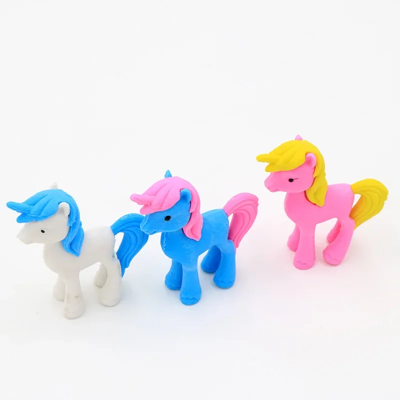 Kreatívny karikatúra Pony Cute Animal Eraser Študentské kancelárske potreby Veľkoobchod Kawaii School Supplies