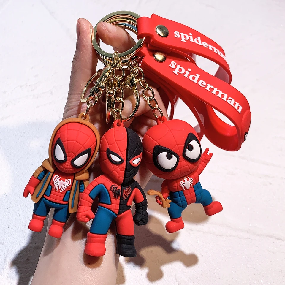 Kreatívny karikatúra Spiderman Key Chain Good alebo Evil Key Chains Cool Osobnosť Doll alebo Women Bag Pendant Keychains