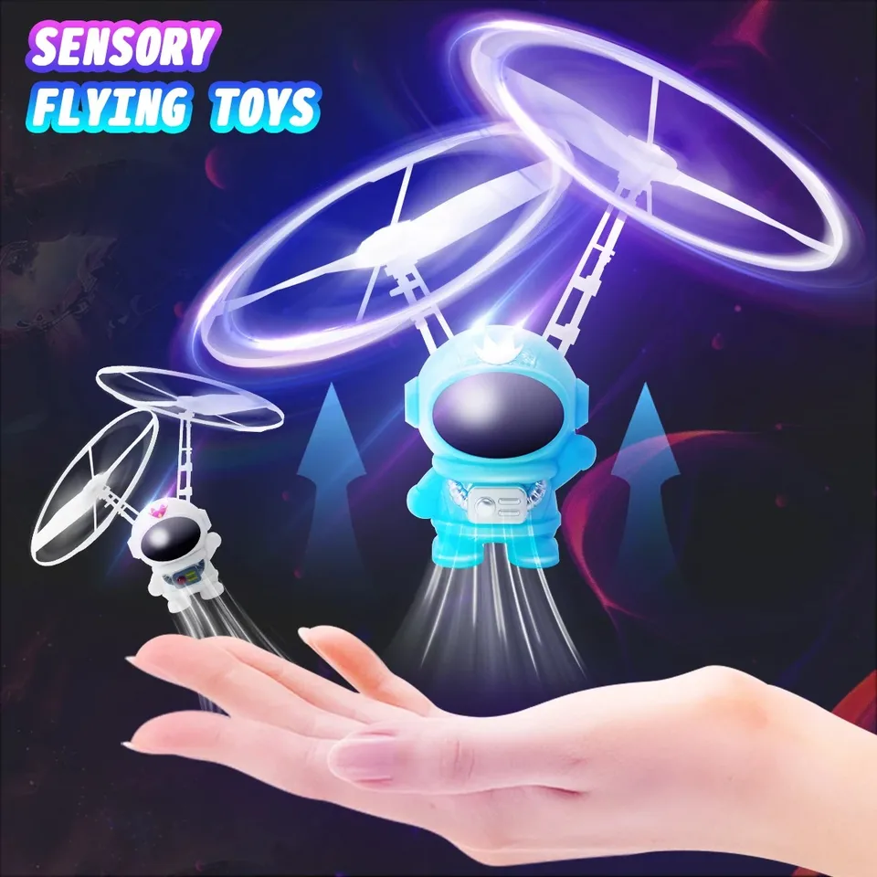 Kreatívny mini astronaut dron karikatúra Spaceman Flying Robot Hračky s nabíjaním ručného ovládania ručného helikoptéry pre deti darček