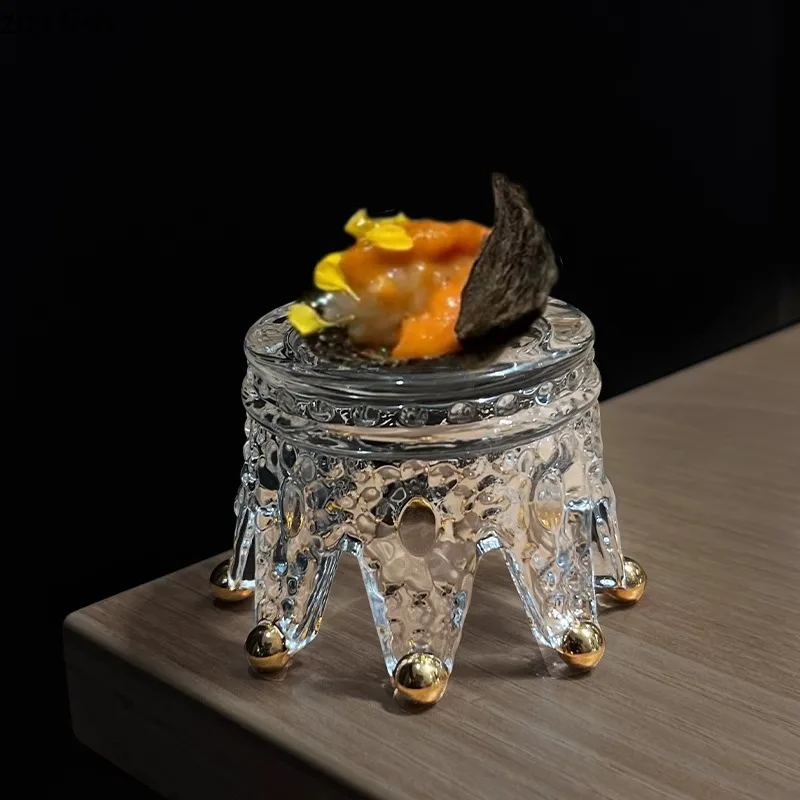 Kreatívny sklenený riad francúzsky molekulárna kuchyňa Displej na dosku Sushi Plate Plates Restaurant Špeciálny riad