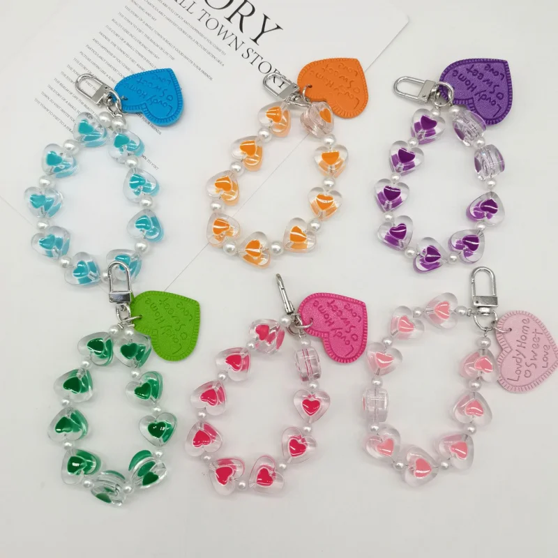 Kreatívny srdcový náramok Keychain prívesok Trendy broskyňové srdce Príslušenstvo roztomilé školské príslušenstvo