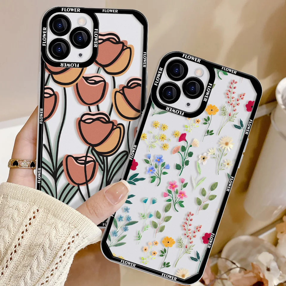 Kremíkové kvetinové puzdro pre Xiaomi Redmi Note 10