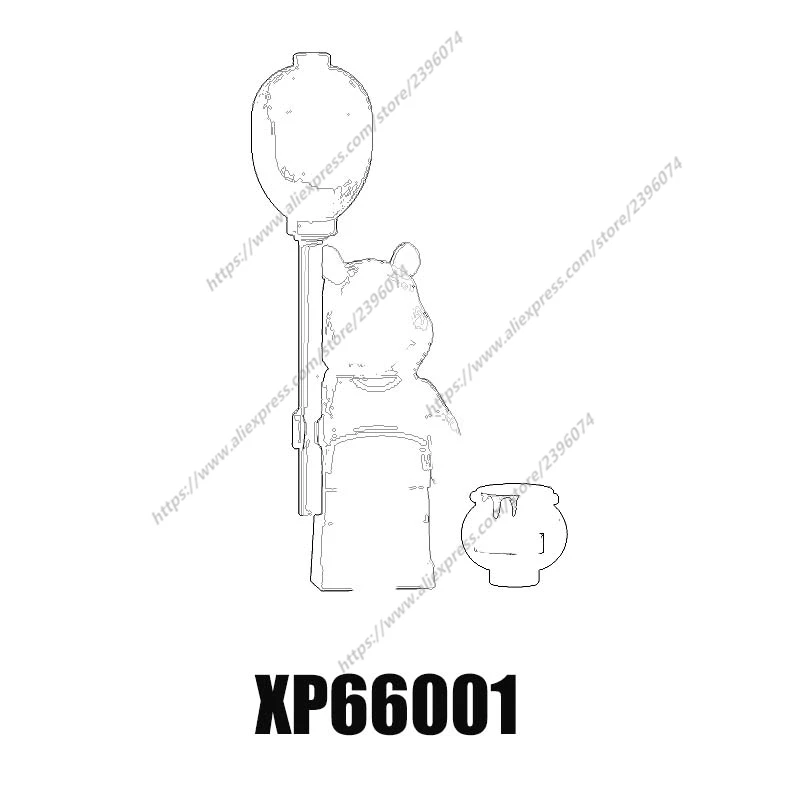 Kreslený film Anime Winnieed Pooh Tigged Rabbit Pig Action Figure Actions Active Building Blocks Series-070 XP66001