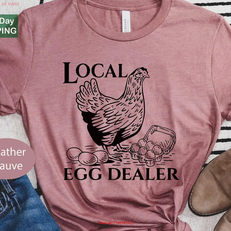 Kresťanské veľkonočné tričko miestny predajca vajec Happy S Retro Chicken Farm Farm Farmer dlhé alebo krátke rukávy
