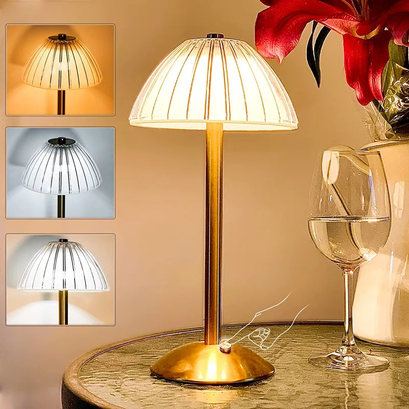 Krištáľová stolová lampa dotyk senzora Diamond LED desktop nočné svetlo Nordiká
