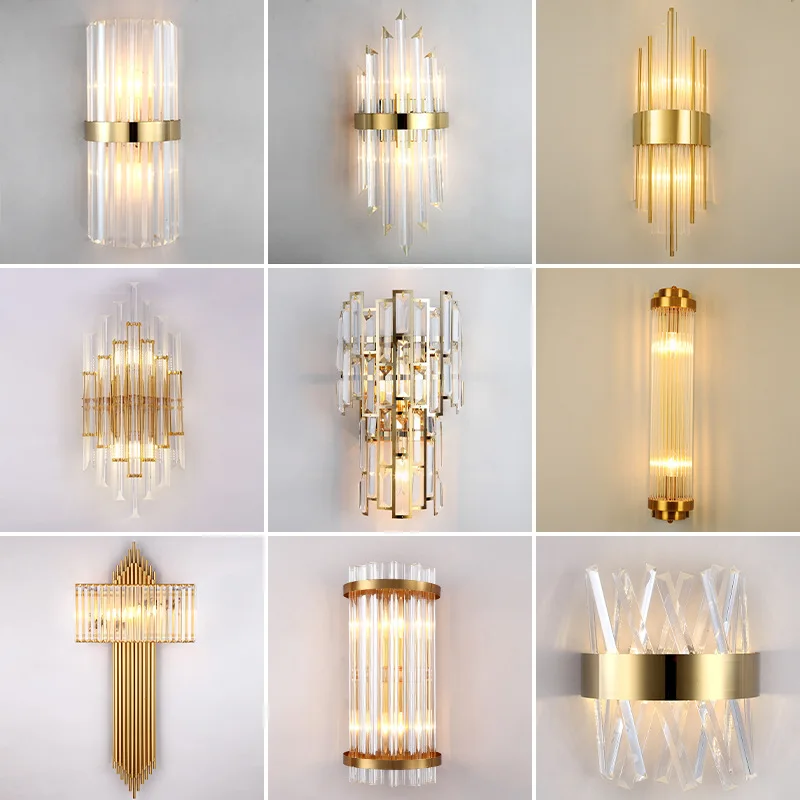 Krištáľové nové vnútorné dekoratívne moderné LED nástenné lampy pre spálňu pre posteľnú izbu do študijnej miestnosti Koridor uličky Domáce svetlá osvetlenie