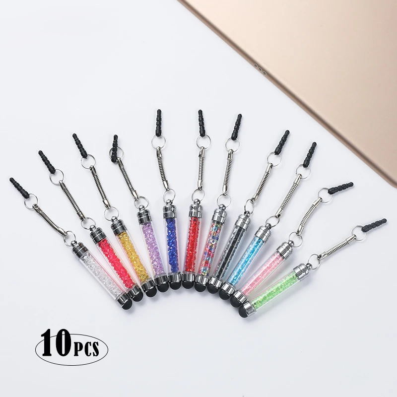 Krištáľový prívesok kapacitný stylus Univerzálny stylus pre dotykovú dotykovú ceruzku pre mobilné telefóny kapacitné pero pero pre telefón