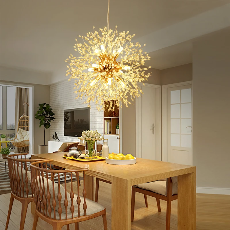 Krištáľový stropný lampa Moderný luxusný štýl kreatívny púpový krištáľový lustrový lampy pre izbu, luster jedáleň