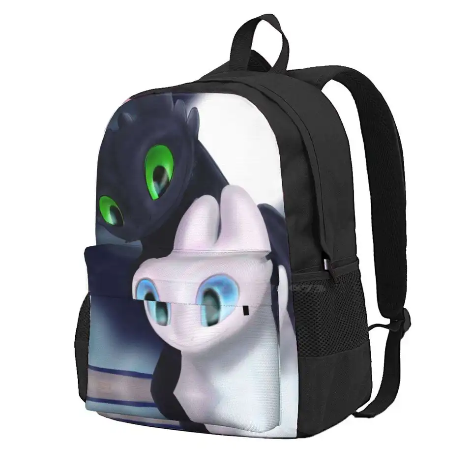 Krokmou a Light Fury Hot Sale Schoolbag Batoh módne tašky Krokmou Light Fury Night Fury Fury Hidden World Hidden World