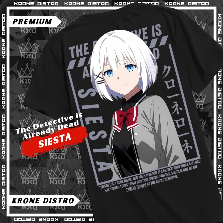Krone Kaos Anime Siesta Katun Premium 24s tričko Distro nadmerne nadmerne dewasa