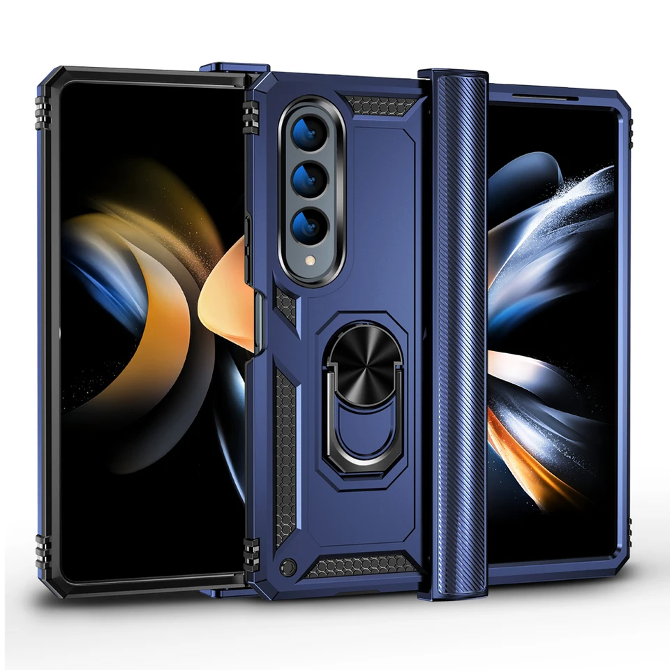 Kruhové puzdrá pre Samsung Galaxy Z Fold4 Case Fold 4 Zold4 5G krycí stojan Tying TPU Bumper Shock odolný