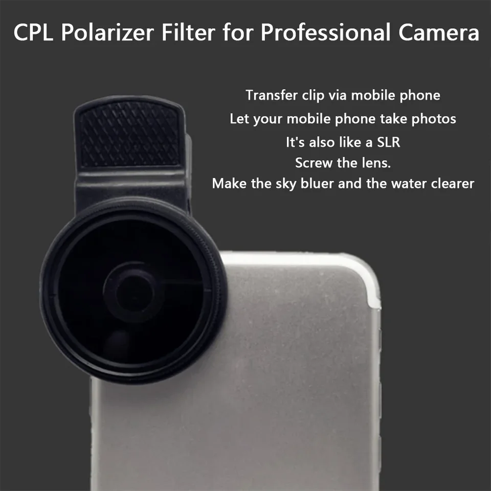 Kruhový polarizátor pre klip pre telefón pre výmenu objektívu pre iPhone/Samsung CPL Filter