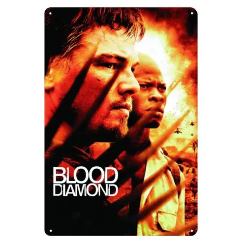 Krv Diamond Leonardo di Caprio Movie kovové plagátové plechové znamienko - 20x30cm tanier