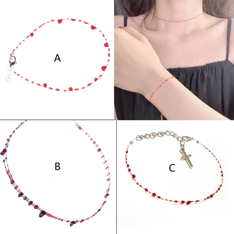 Krv Drop Jewelry Blood Drop náramok/náhrdelník retiazky/náramky zliatiny Materiál Halloween šperky pre muža žena