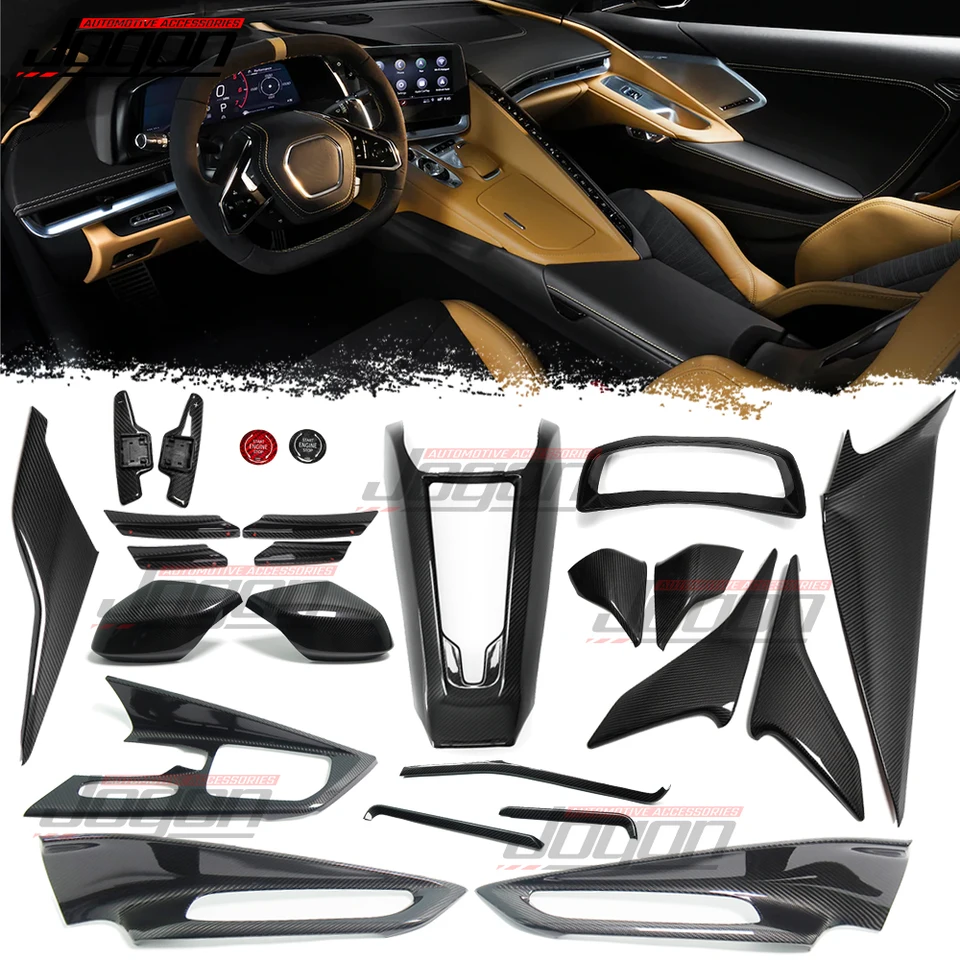 Kryt bočných dverí Panel Cover Gear Shift Hlava Interior Tiner Jogon pre GMSV pre Chevrolet Corvette C8 Stingray Sports 2020 2021