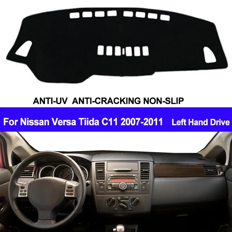 Kryt Dash dosky Dash Dash Dash Dashmat Dashmat Carpet Anti-UV Non-Slip pre Nissan Versa Tiida C11 2007 2008 2009 2010 2011 2011