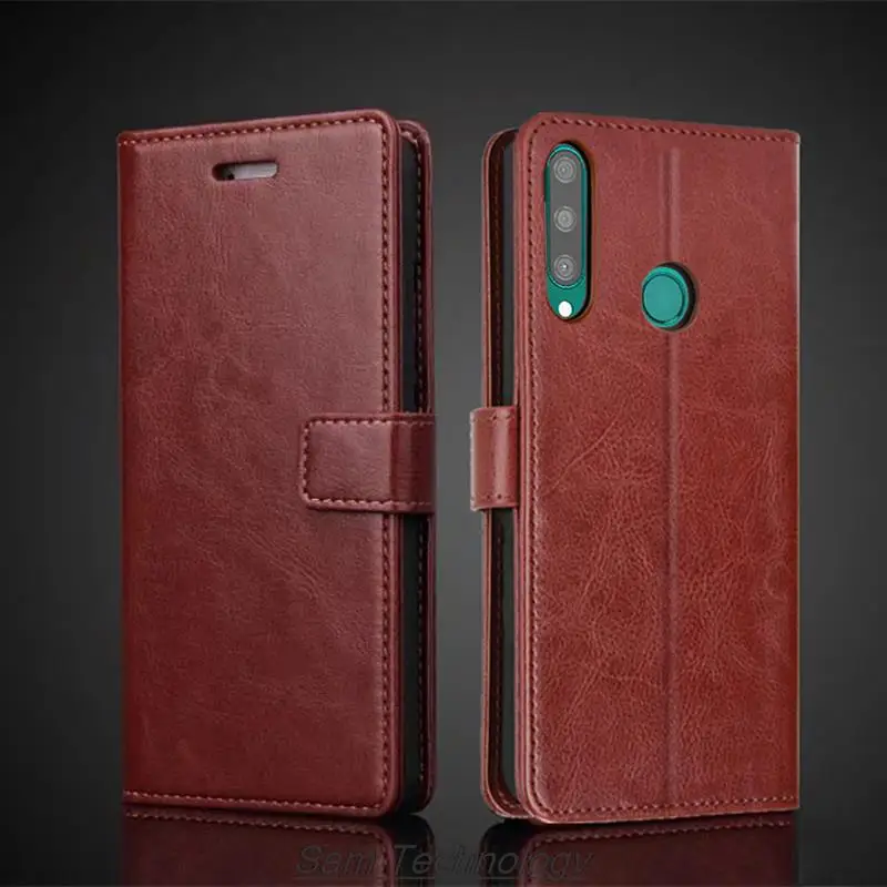 Kryt držiteľa kariet pre huawei y6p med-lx9n art-l29 PU Leather Flip Cover Retro Wallet Case Business Fundas Coque
