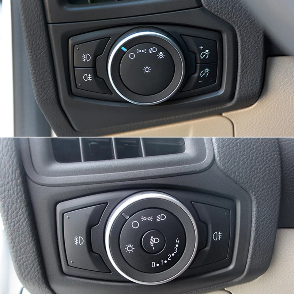 Kryt gombíka pre spínač vozidla Vnútorné príslušenstvo Cover Interiérové ​​príslušenstvo pre nízku a vysokú konfiguráciu pre Ford Focus 15-18