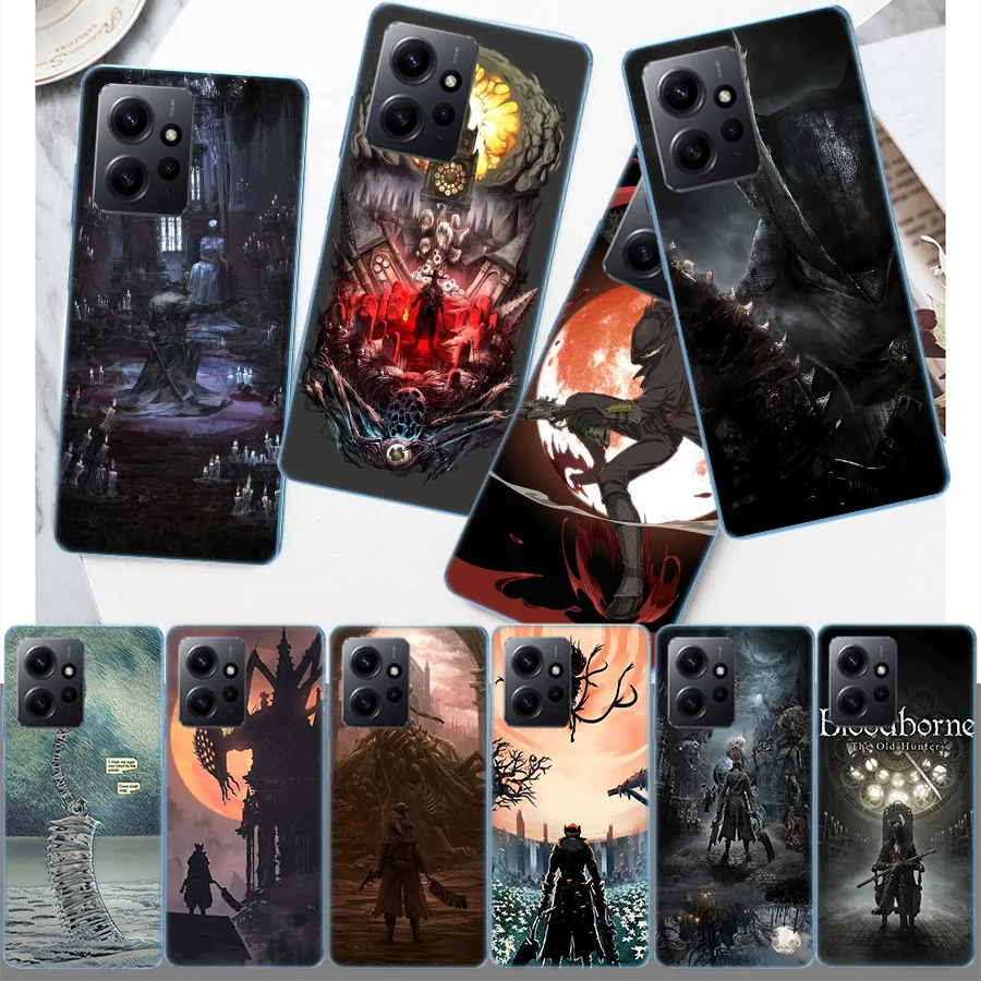 Kryt herného krytu Bloodborne pre Xiaomi Redmi Note 13 5G Plus 12 12C 10a 10c 10x 9a 8a 8a K60 K70 K20 Pro Phone 7 7a 6 6a TPU