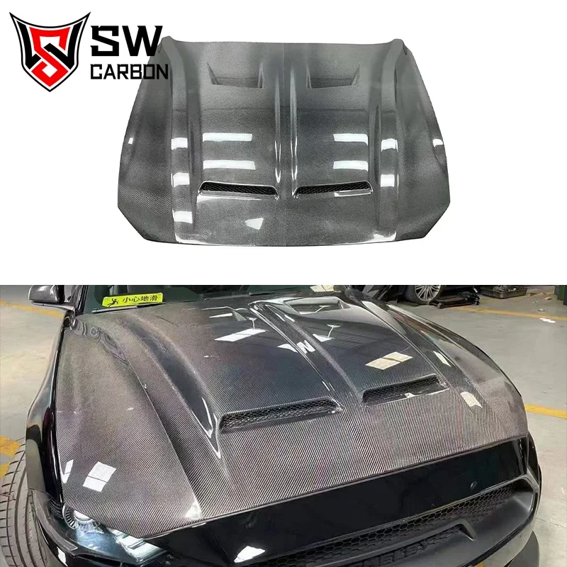 Kryt kapucňového krytu uhlíkových vlákien Shelby Super Snake Style Hood