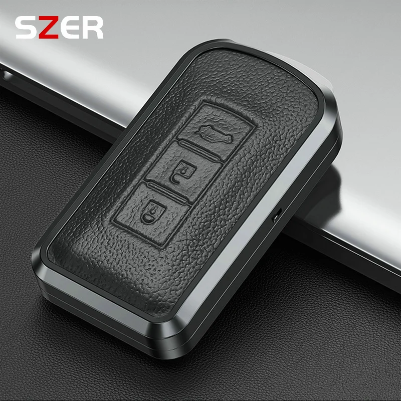 Kryt kože kovový automobil Kľúčový kryt FOB pre Mitsubishi Outlander Xpander Triton ASX Lancer Pajero Sport 3 2020G Eclipse Cross L200