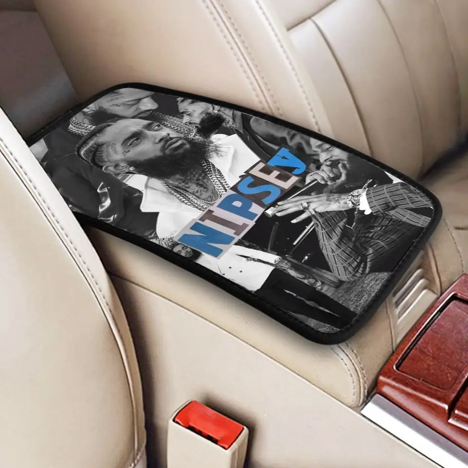 Kryt lakťovej lakťa rohož kožené nipsey hussles centrum Console Cover Pad Hip-Hop Rapper Art Art Accessories