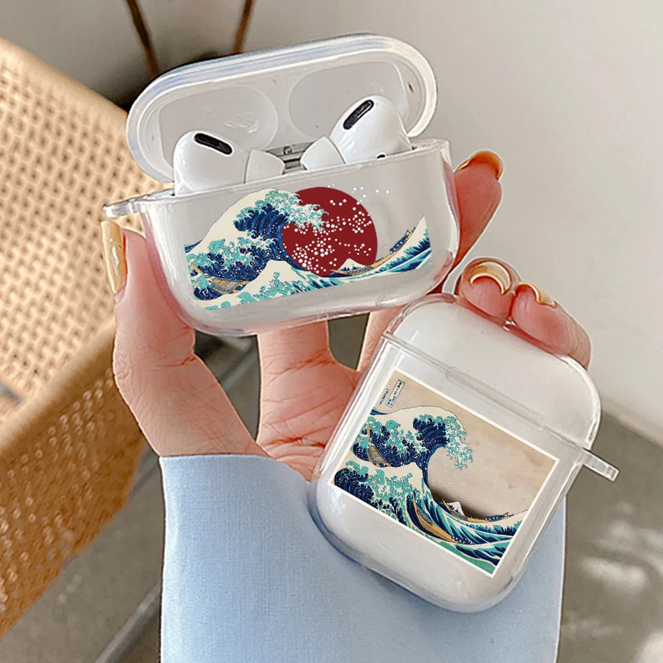 Kryt modrej vlny pre AirPods 2/1 3 slúchadlá Coque Soft TPU pre AirPods Pro 2. kryty Earpods pre Apple AirPods3 2021 BAG Box