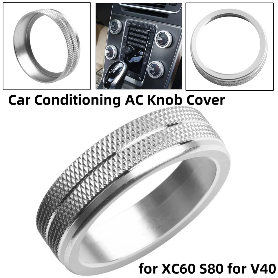 Kryt na gombík AC AC pre XC60 S80 pre V40 2011 2012 2013 2014 Elegantný striebro Kryt Cover Interiérové ​​doplnky