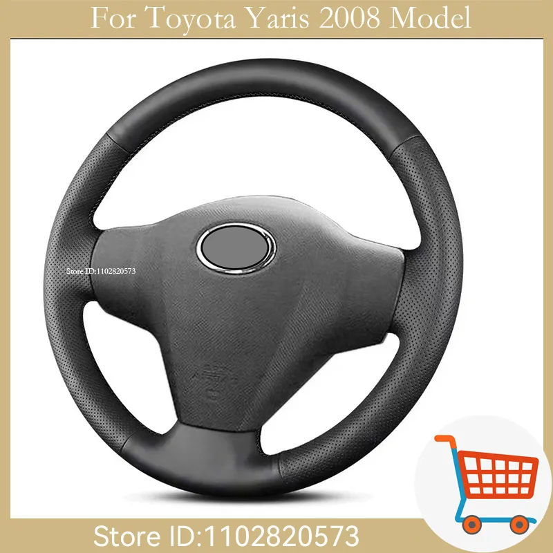 Kryt na volant Conly Cover Brain pre Toyota Yaris 2008 Model na mieru vyrobená čierna umelá kožená ruka šijacia šijacia príslušenstvo