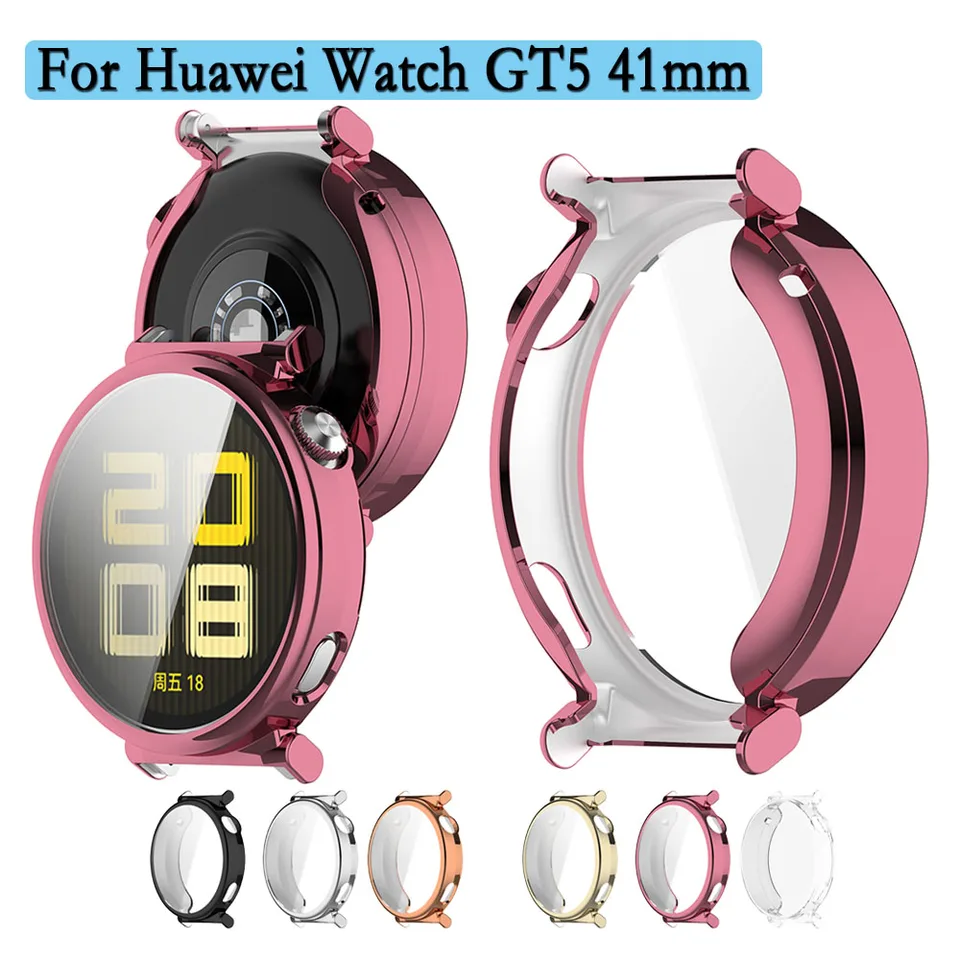 Kryt pre Huawei Watch GT5 41mm Soft and Trvanble TPU Watch Chránič s chráničkou na ochranu na obrazovke Sledovanie škrupín