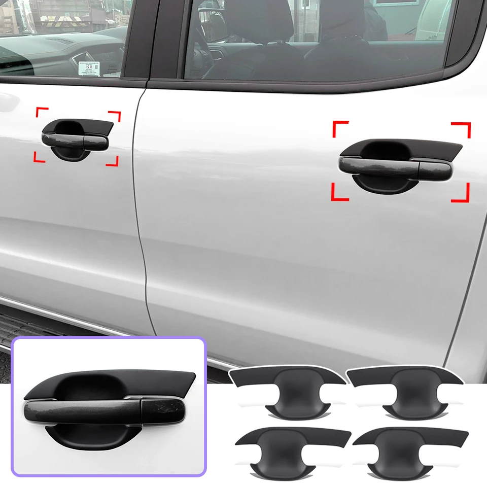 Kryt rukoväte 4pcs dverí Vložka črevného krytu pre Ford Ranger Raptor 2015 2016 2017 2018 2019 2019 2020 2021 2022