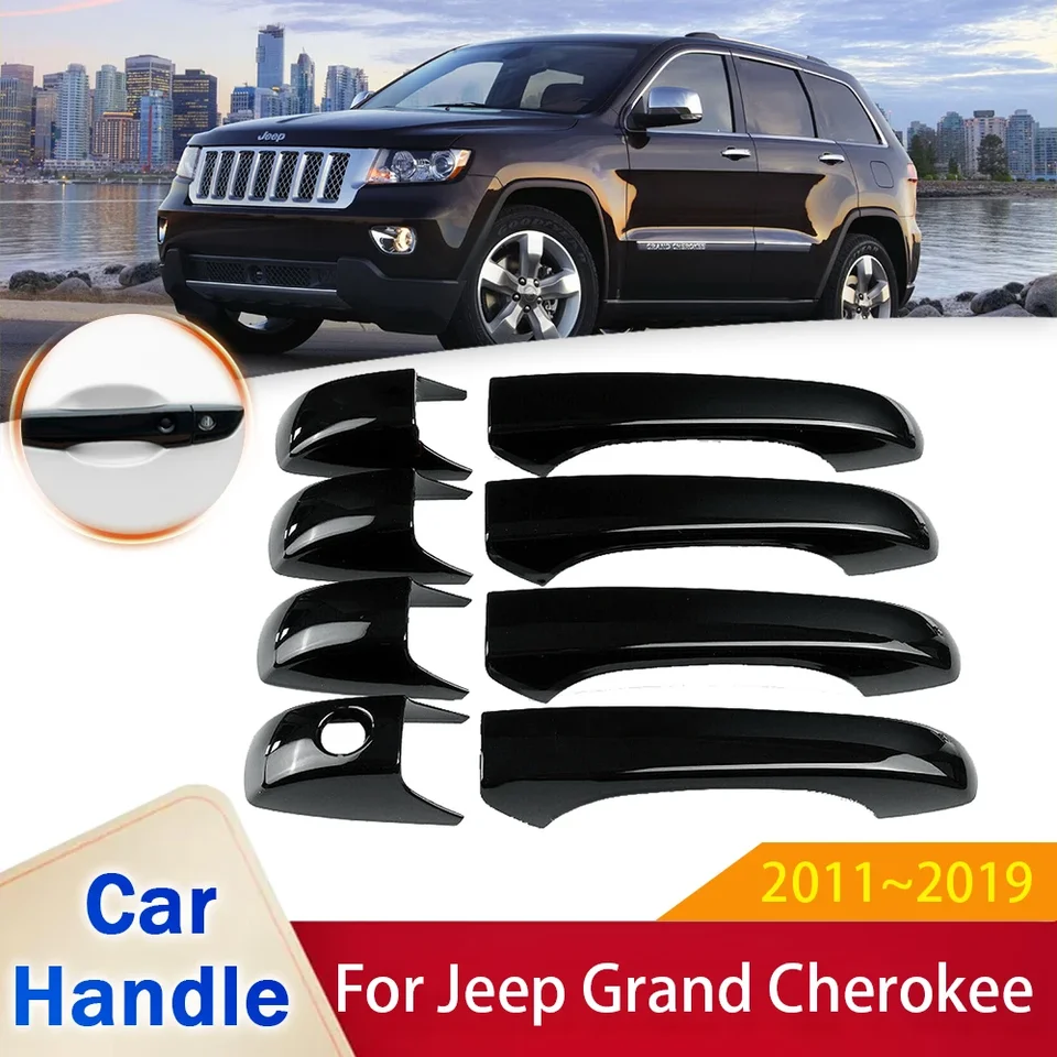 Kryt rukovätia dverí z uhlíkových vlákien pre Jeep Grand Cherokee WK2 2011 ~ 2019 2012 2013 Ochranné filmy CAR Ozdobia nálepky na príslušenstvo