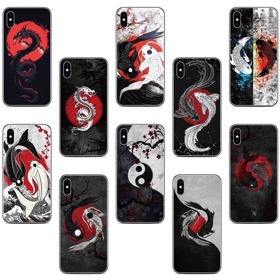 Kryt rýb koi pre iPhone pre iPhone 14 13 12 12 11 Pro Max Mini SE2 SE 2020 SE3 XR X XS 6S 6 7 8 Plus iPod Touch 7 6 5 Puzdro na telefón