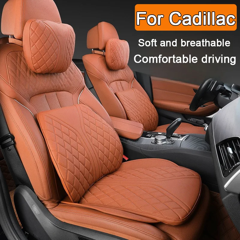 Kryt sedadla autosedačky vankúše kožená hlava Lumbbar Support REST Crck vankúš pre Cadillac Escalade CTS ATS SRX STS XT5 XT4 XT6 XT6