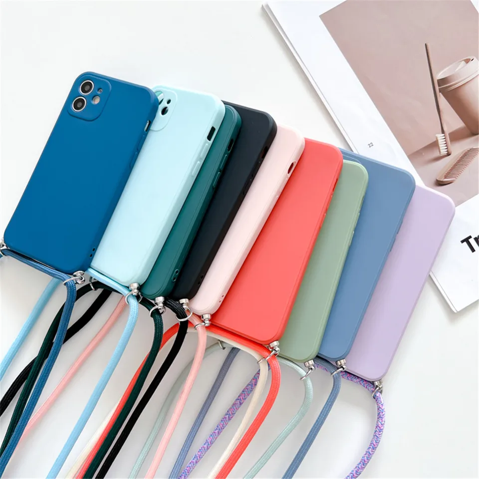 Kryt Silicon Soft Soft Soft Soft Pase pre Samsung S23 Ultra S24 Plus Fe A05S A15 A04 A14 A24 A34 A54 Kryt náhrdelníka náhrdelníka