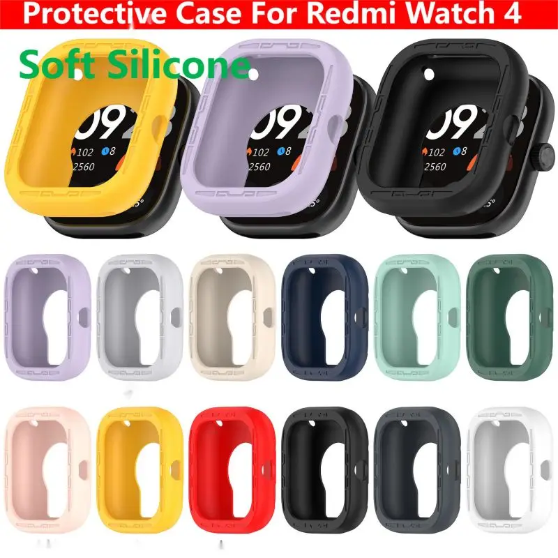 Kryt silikónového puzdra pre Redmi Watch 4 Smart Watch Strap Soft TPU Ochranný nárazník pre ochrancu pre Xiaomi Redmi Watch4