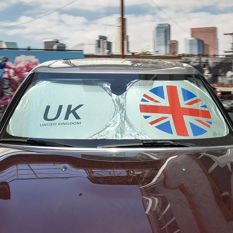 Kryt slnečného tieňa Overenie okna predný blok predného slnka pre Mini Cooper Union Jack Styling UV reflektor Skladateľný