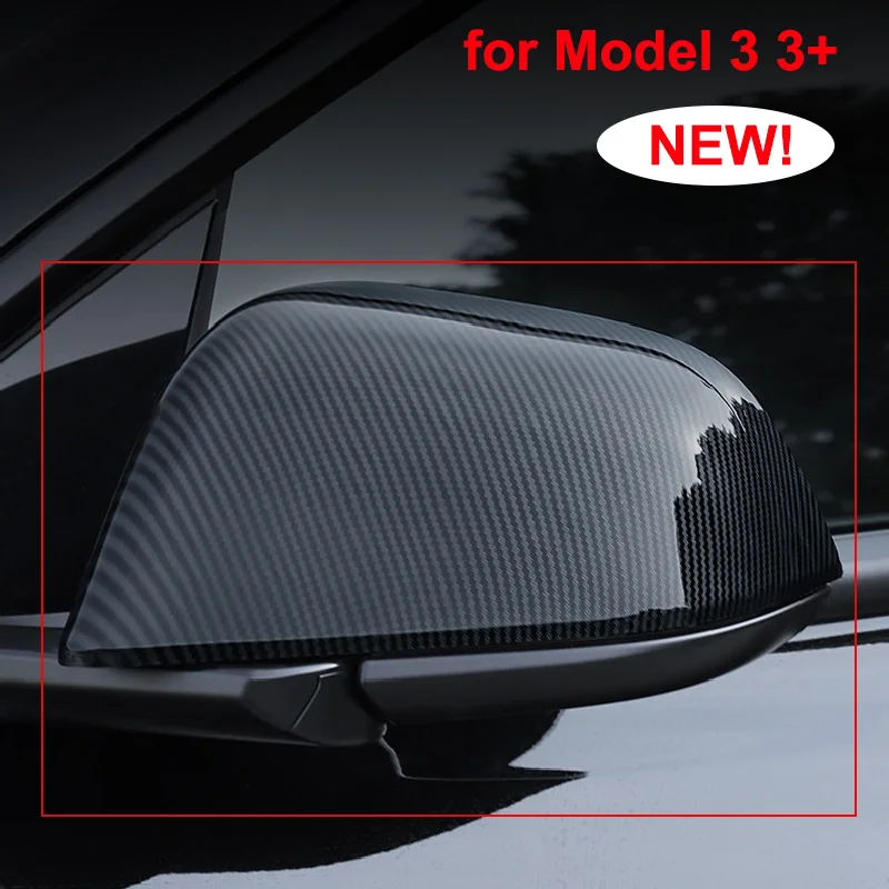 Kryt spätného zrkadla Carbon Fiber Car pre Tesla Model 3 Highland ABS Zadné zrkadlo Dekoratívne škrupiny Automatické exteriérové ​​doplnky