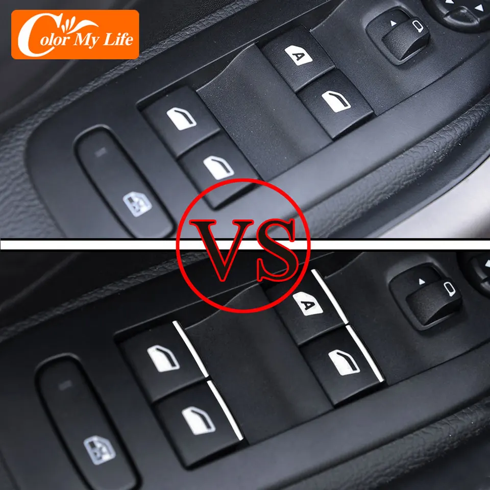 Kryt spínača ovládacích panelov pre okná auto pre Peugeot 2008 208 2014 - 2023 Absance ABS Chrome 7ks/set