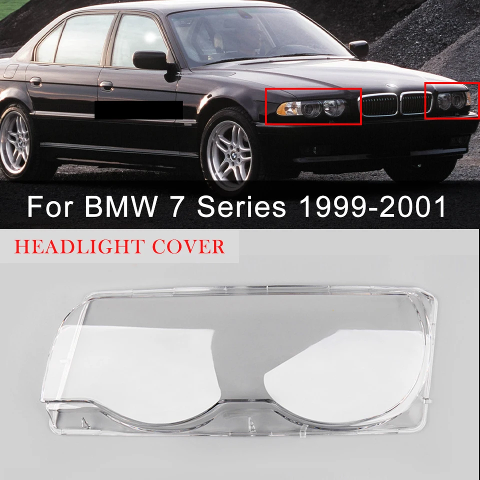 Kryt svetlometov pre automobilové svetlom pre BMW 7 Series 1999 2000 2001 Výmena šošovky kryt facelift Light Light Lampshade Shell Automotive Products